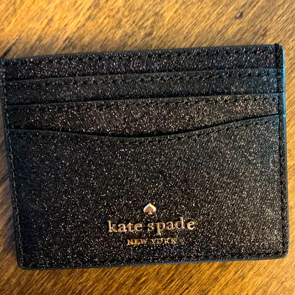 Kate Spade New York Slim Card Holder Black Glitter